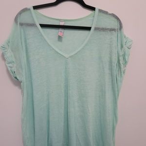 FREE PEOPLE Oversized Mint V-neck Short sleeve